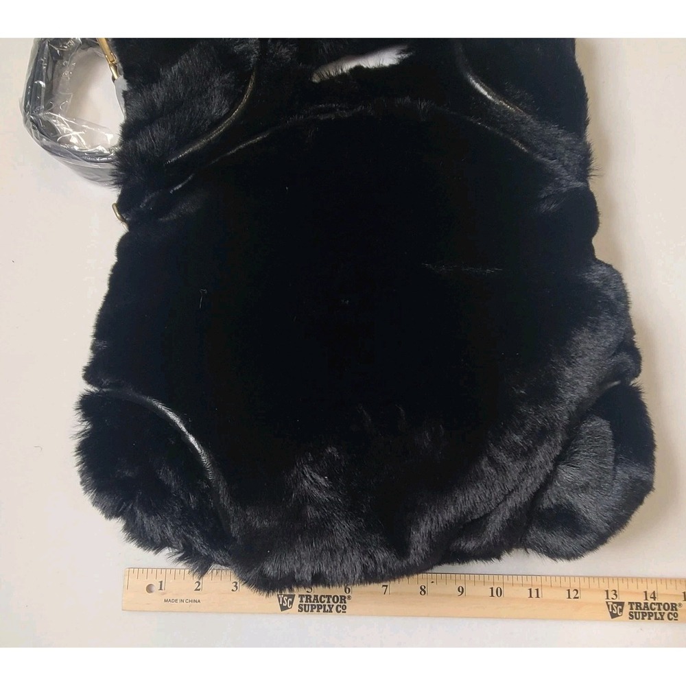 NWT Foley-Corinna Hygge Tower Faux Fur Black Handbag With Shoulder Strap Purse - Picture 3 of 7